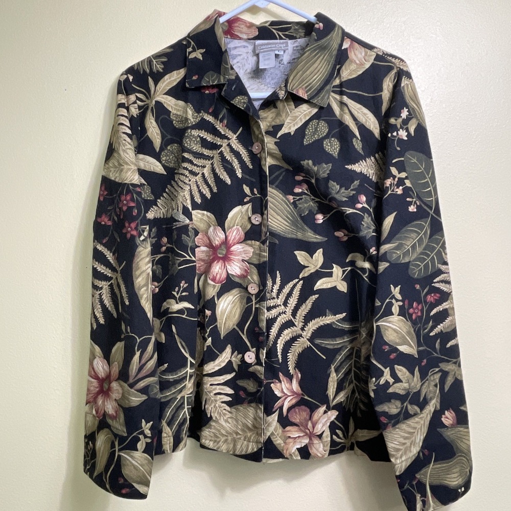 VTG Coldwater‎ Creek Top Large Made in the USA Floral